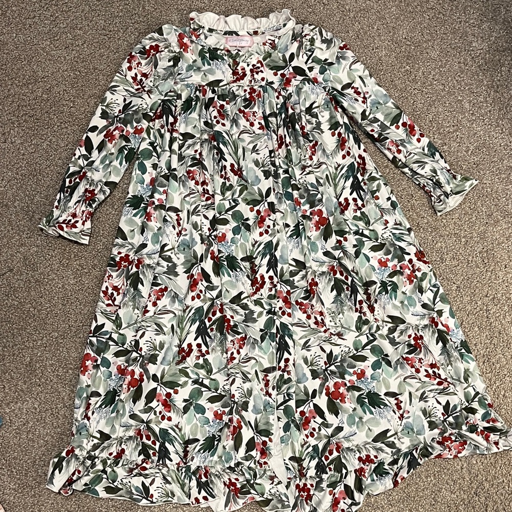 SweetHoney Kids Nightgown - Green and Red Floral